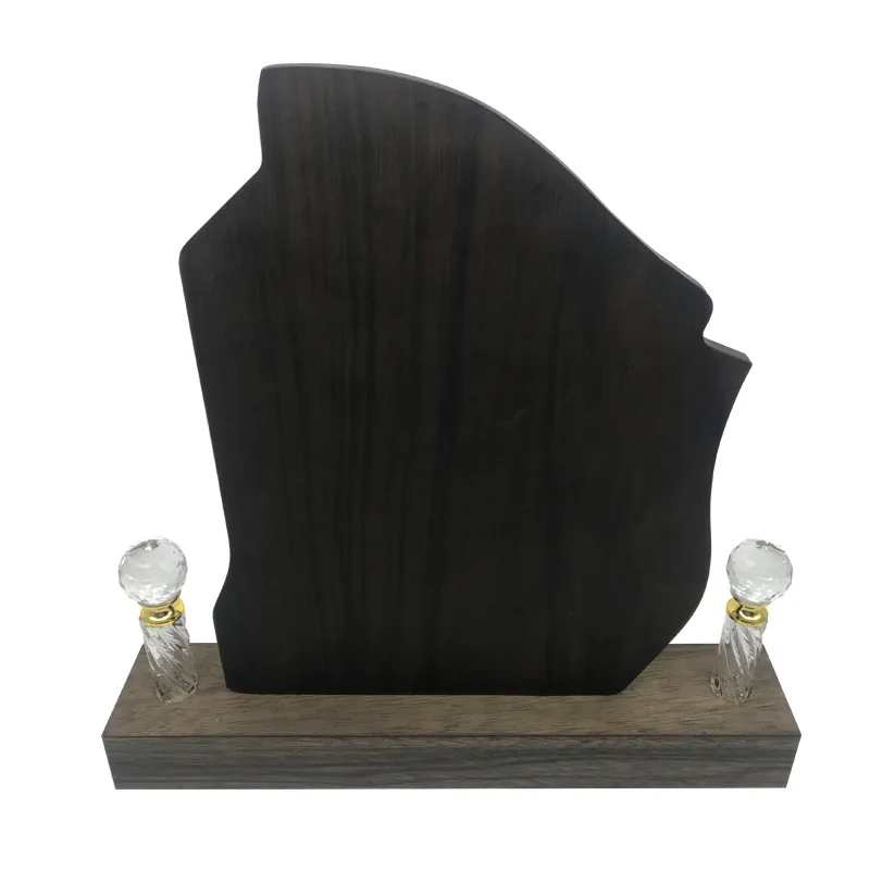Manufacturer wooden MDF award wooden trophy with Crystal candle