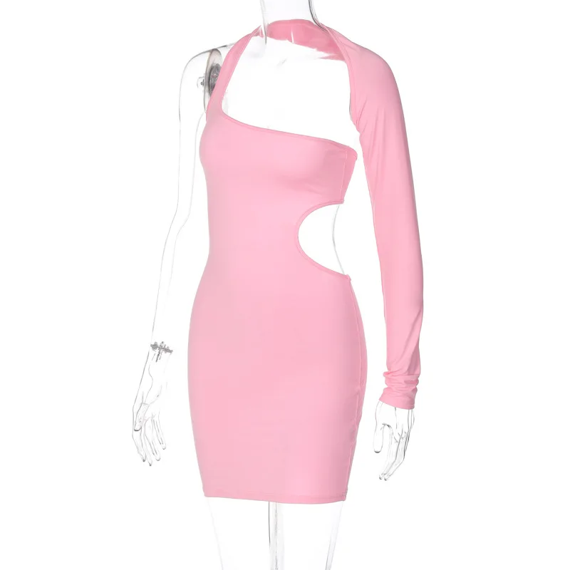 Hot Selling Party Sleeveless Sexy Bodycon One Shoulder Dress For Women