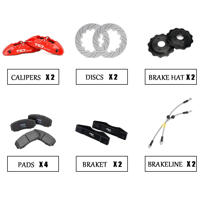 Front Big Brake Kit 4 Piston Caliper with 330*28 mm rotor BBK auto brake system  For Honda CRV 2019 YEAR 17 Inch car rim