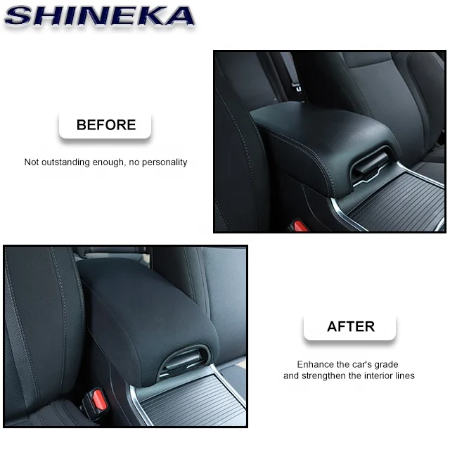 Black Car Interior Accessories Center Control Armrest Box Cover Trim for Dodge Charger 2015+