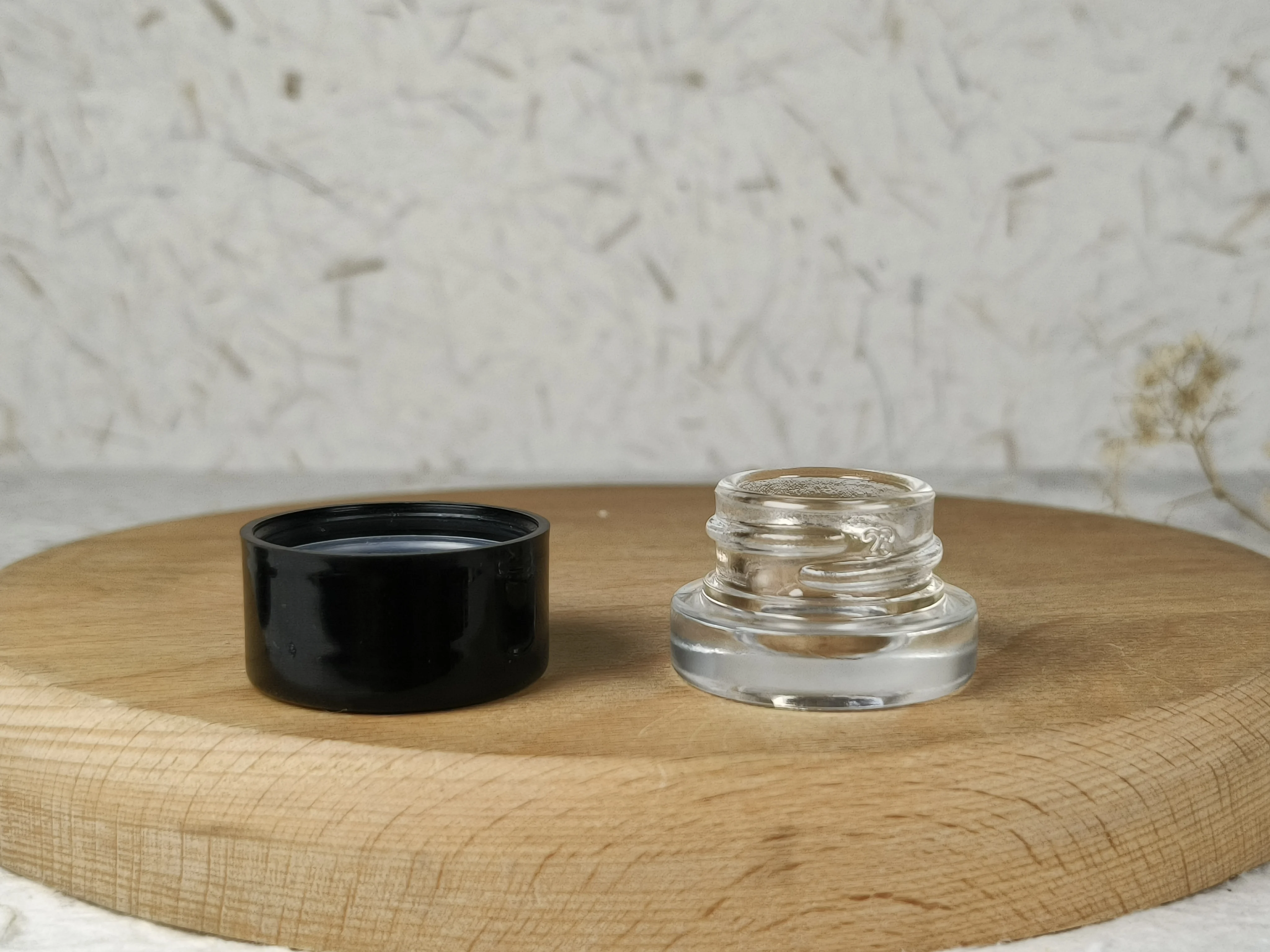 3ml clear childproof glass clear dab oil jar cosmetic eye cream container ceramic packaging with childproof lid for concentrate