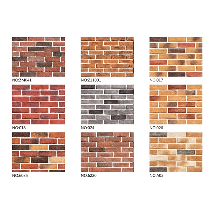 Custom smooth grey brick wall veneer faux thin brick facade exterior wall clinker brick slips tiles