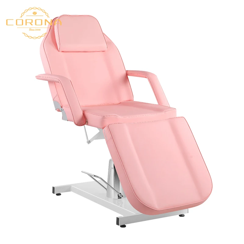 Multi-Function Modern Adjustable Foldable Salon Furniture Hydraulic Pink Facial Beauty Massage Bed for Tattoo