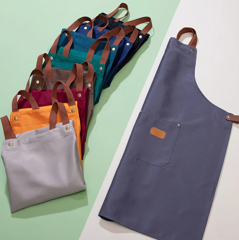 Sale Custom Apron Canvas Oil-Proof Canvas Apron Waterproof Canvas Restaurant Waterproof Apron
