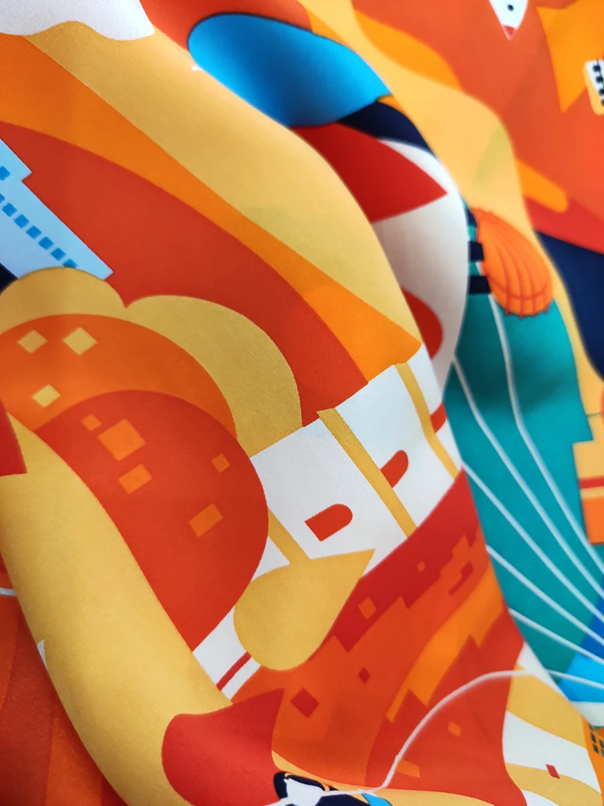 
Custom Digital Printing 100% Silk Scarf 90*90cm Silk Square Scarf 