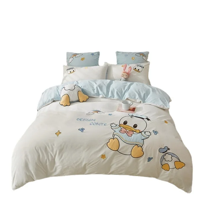 100% Cotton Kids & Baby duvet kids Cartoon toddler beds girls Bedding Comforter pillowcase duvet cover Set sheet for children
