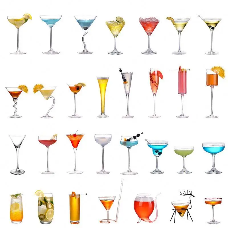wholesale fashion cocktail glasses cup transparent margarita glass high quality wine goblet cup for drinking