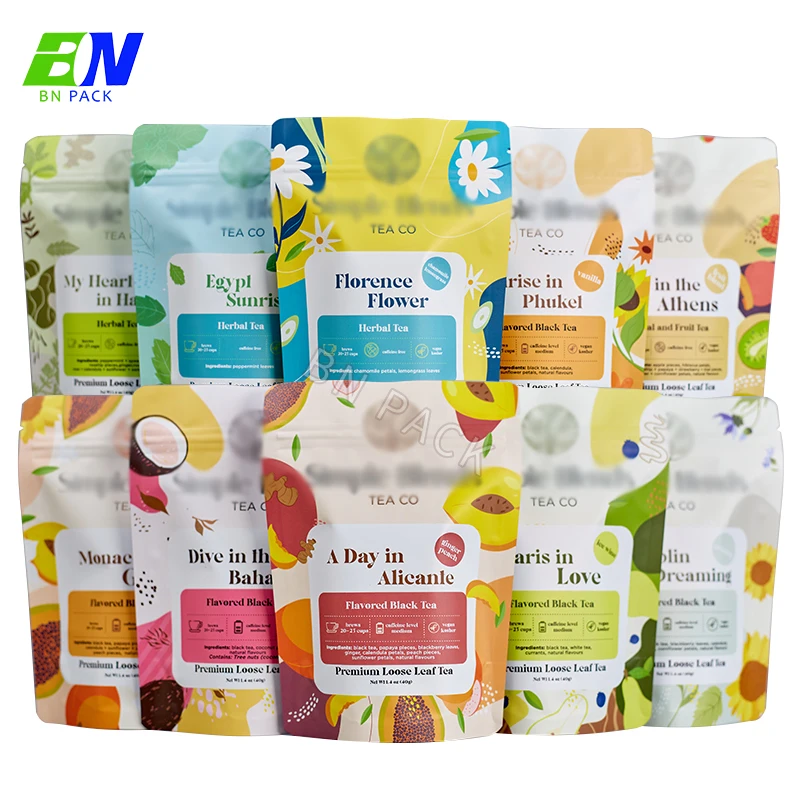 Custom Printed Self Sealing Edible Aluminum Foil Food Packaging Zipper Matte Stand Up Pouch Mylar Laminated Ziplock Plastic Bags