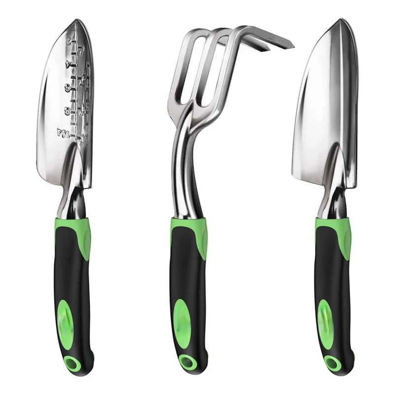 3 pieces Heavy dutyGardening hand tools set Aluminum tools and equipment Garding kit includes shovel rake garden supplies