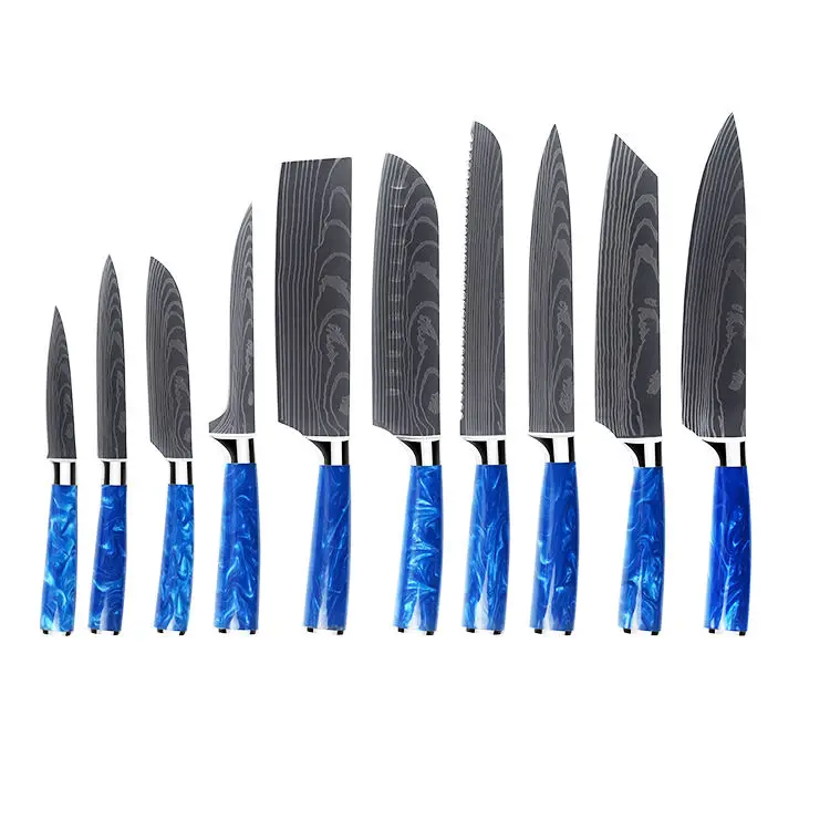 Stainless Steel Durable 19 Pcs Silicone Cooking Knife New Combi Set Japanese Silicone Kitchen Utensils Set 19-Piece Knife