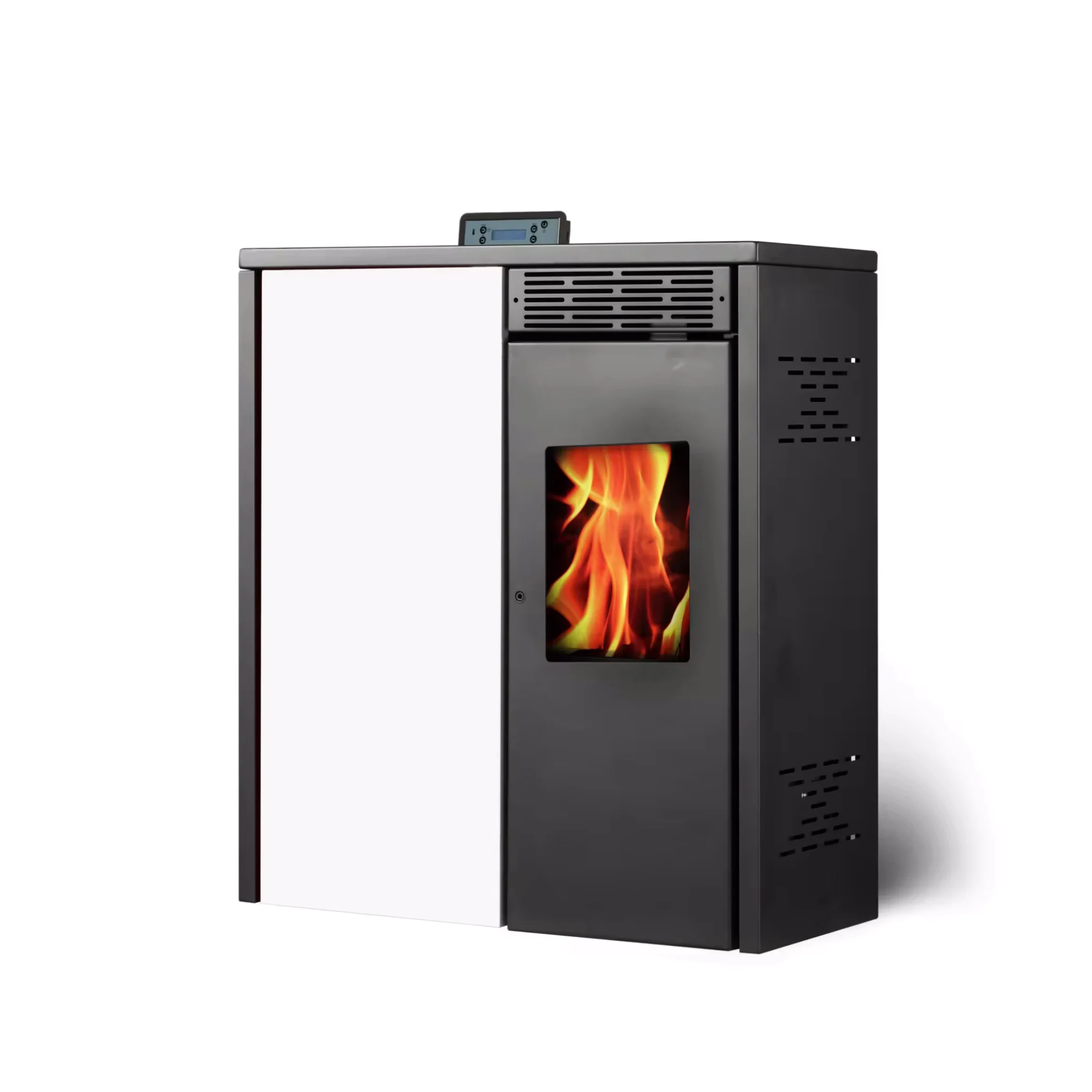 Modern 8KW Cast Iron Wood Stove with Oven Smokeless for Firewood and Pellet Indoor Heating