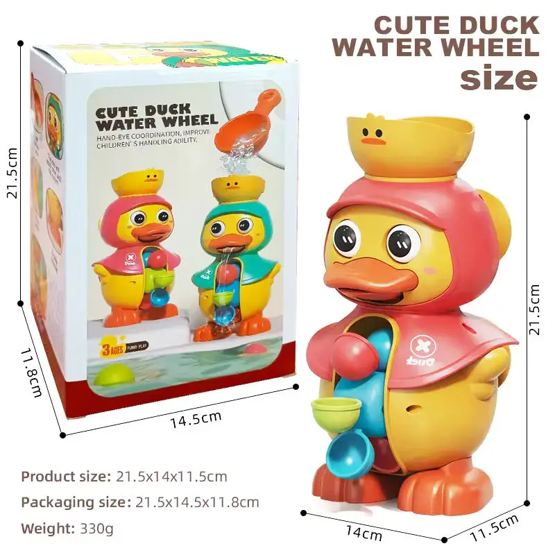 BGL Cute Duck Baby Shower Bath Toys Rotating Spinning Water wheel Animal Bath Toys for Kid