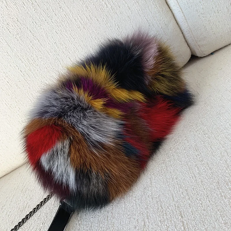  Элегантная сумка из натурального Лисьего меха женские сумки женская сумка-слинг лисьего на застежке