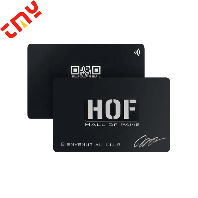 Programmable Stainless Steel Contactless Metal Tag Plain Blank Full Matte Black 216 NFC Business Card