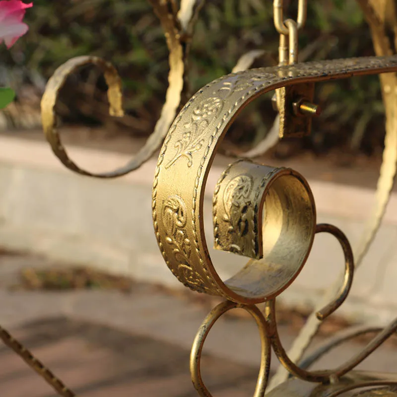 New Metal/Iron Double seat Swing Chairs Vintage Wrought Iron Art Garden Swing Hanging Garden Double Outdoor Patio Swing chair