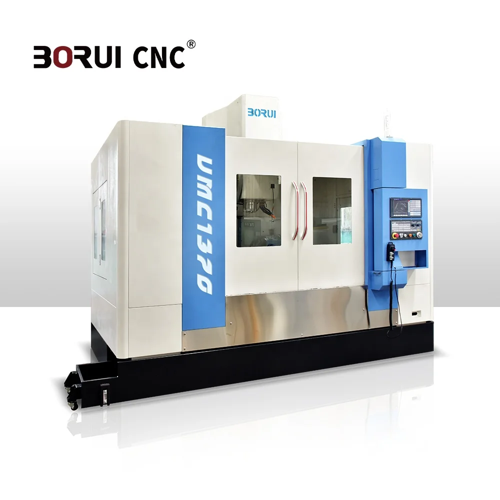 BORUI Vmc1370 6-Axis Machining Center CNC Twin Spindle Vertical  For Storefront And Curtain Wa Bt40/50-90 Degree Angle Head