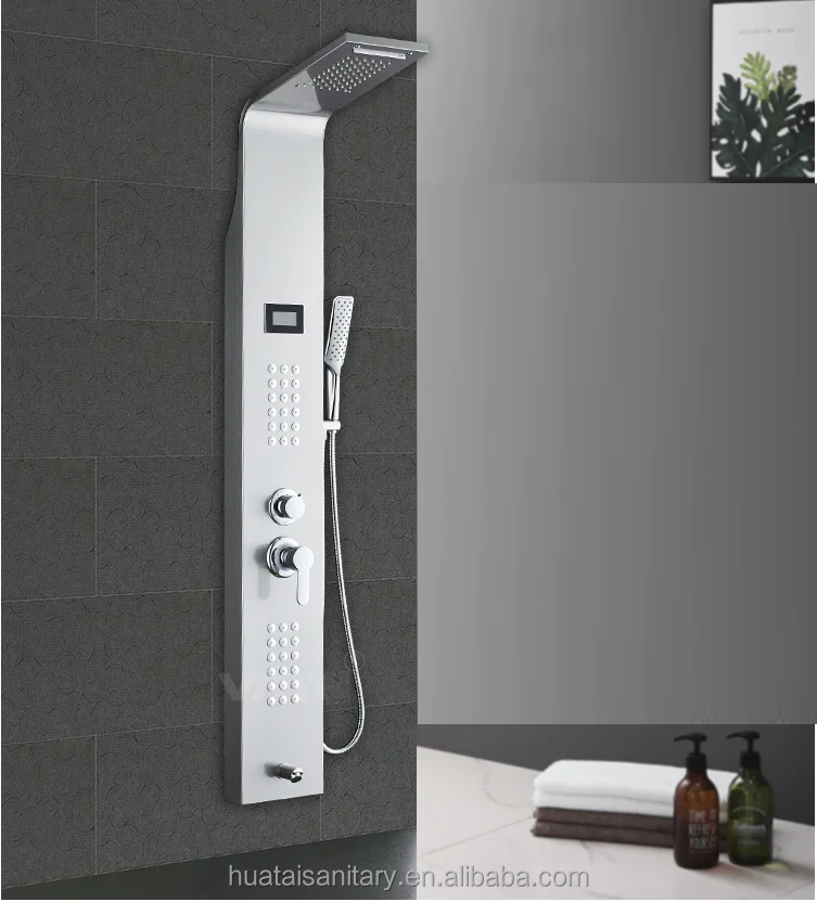 column tower 304 massage 4 way italian mixer material 5 functions in shower door stainless steel shower panel