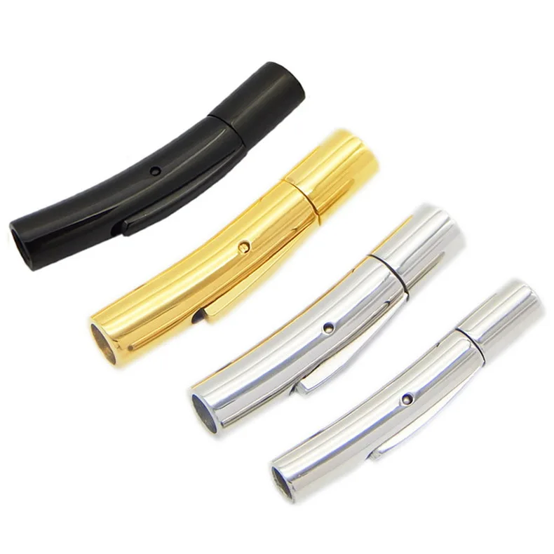 New Style DIY Jewelry Findings 316l Stainless Steel Snap bayonet Jewelry Clasp For Leather Cord Bracelet  Making