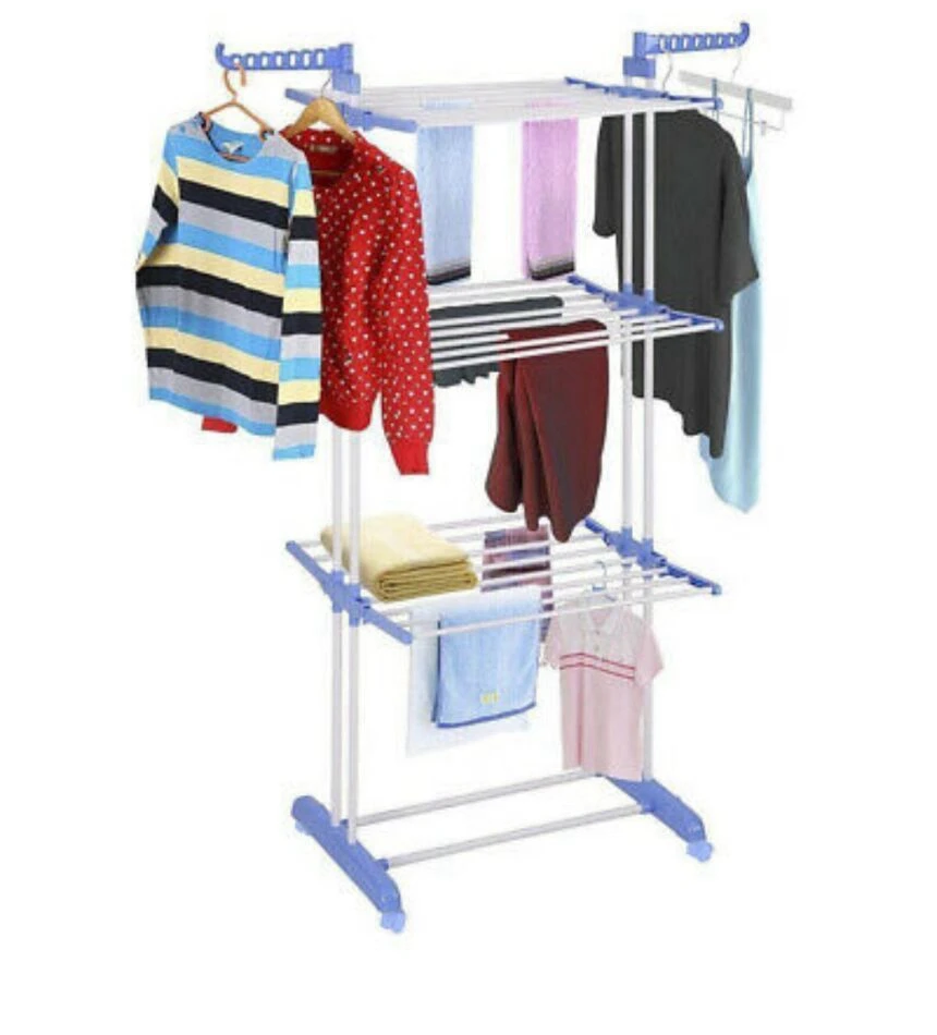 Laundry 3 Tiers Airer metal children folding clothes rack