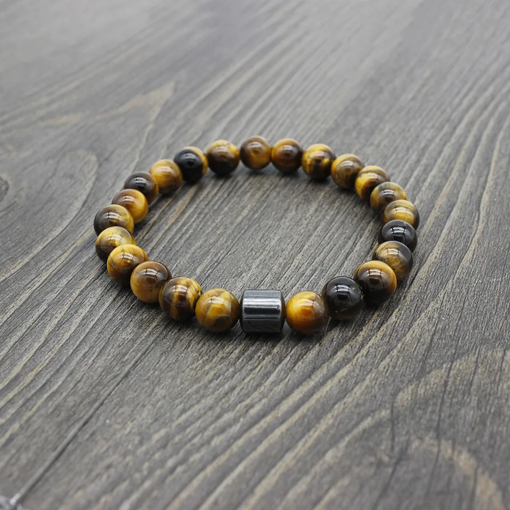 Health Care Magnetic Therapy Hematite Beads Bracelet Natural Tiger Eye Howlite Lave Stone Bracelet