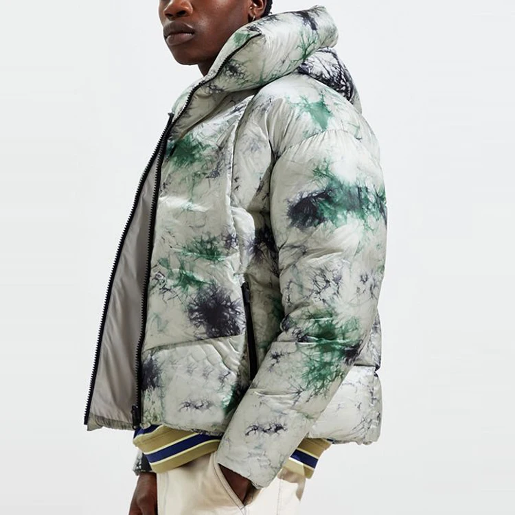 QYOURECLO Custom Logo Print OEM Wholesale Warm Winter Padded Streetwear Thick Mens Puffer Bubble Jackets