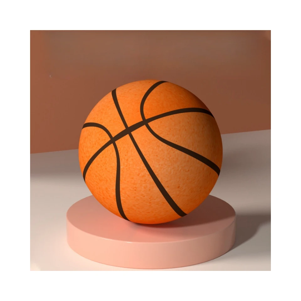 Indoor Low Noise Silent Basketball Toss Stress Elastic Ball Kids Soft Pu Foam Pat Balls Silent Kids Toys Ball Small Basketball
