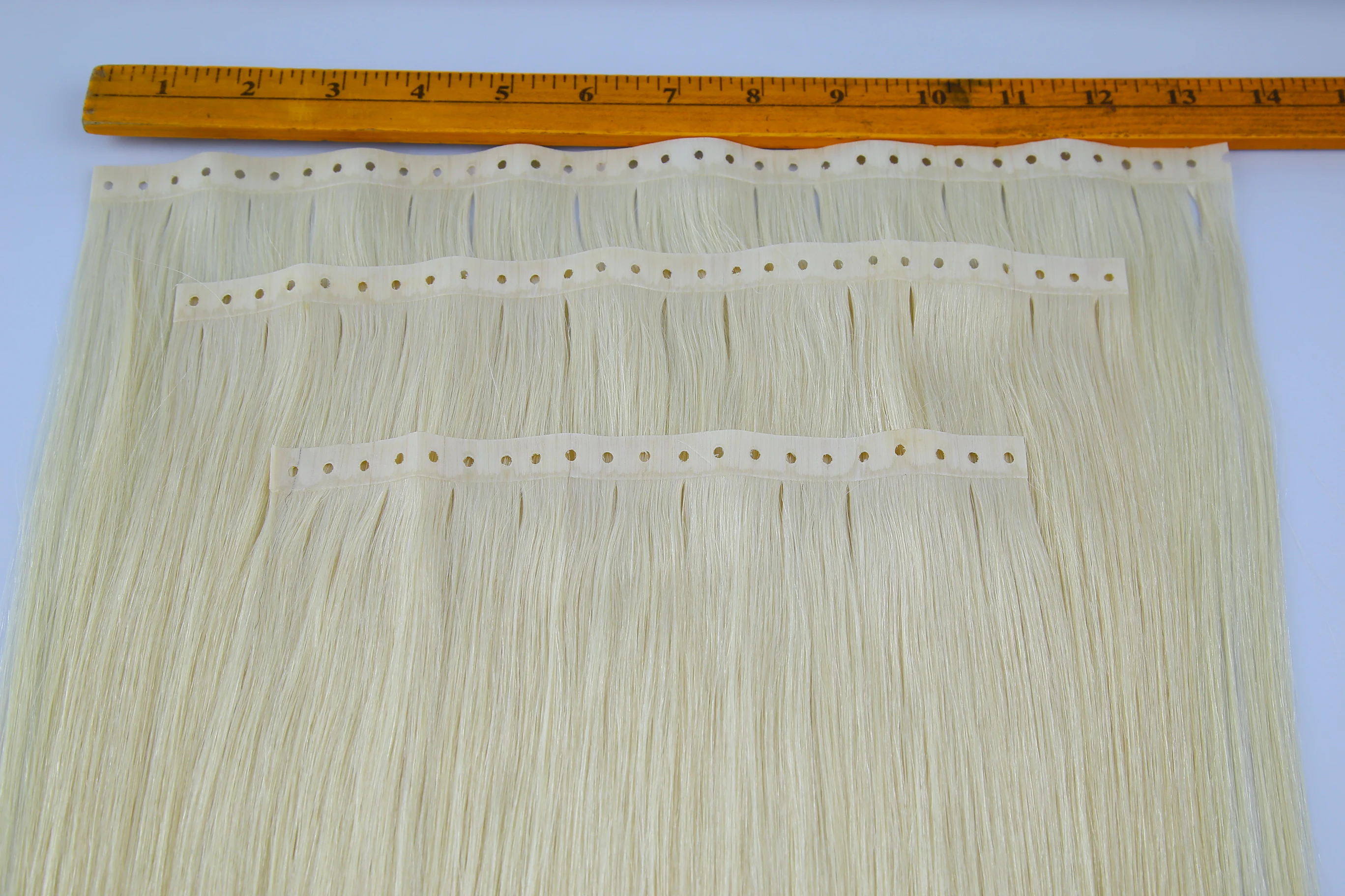High Quality 12A Double Drawn 100g Russian Remy Human Virgin Seamless Hair Extensions Silky Straight Wave PU Skin Beaded Weft