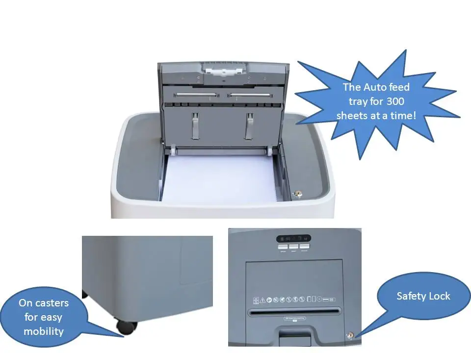 Confidential documents CDs credit cards paper clips staples junk mail shredding machine automatic paper shredder