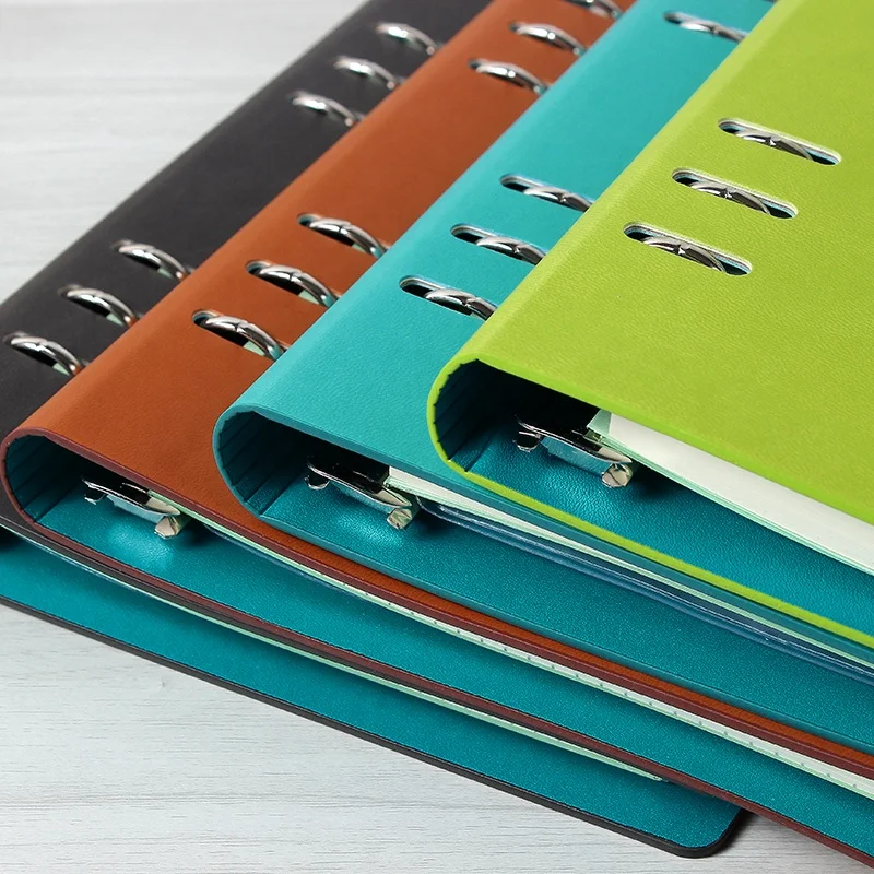 Promotion loose leaf pu leather journal diary personalized cheap notebook