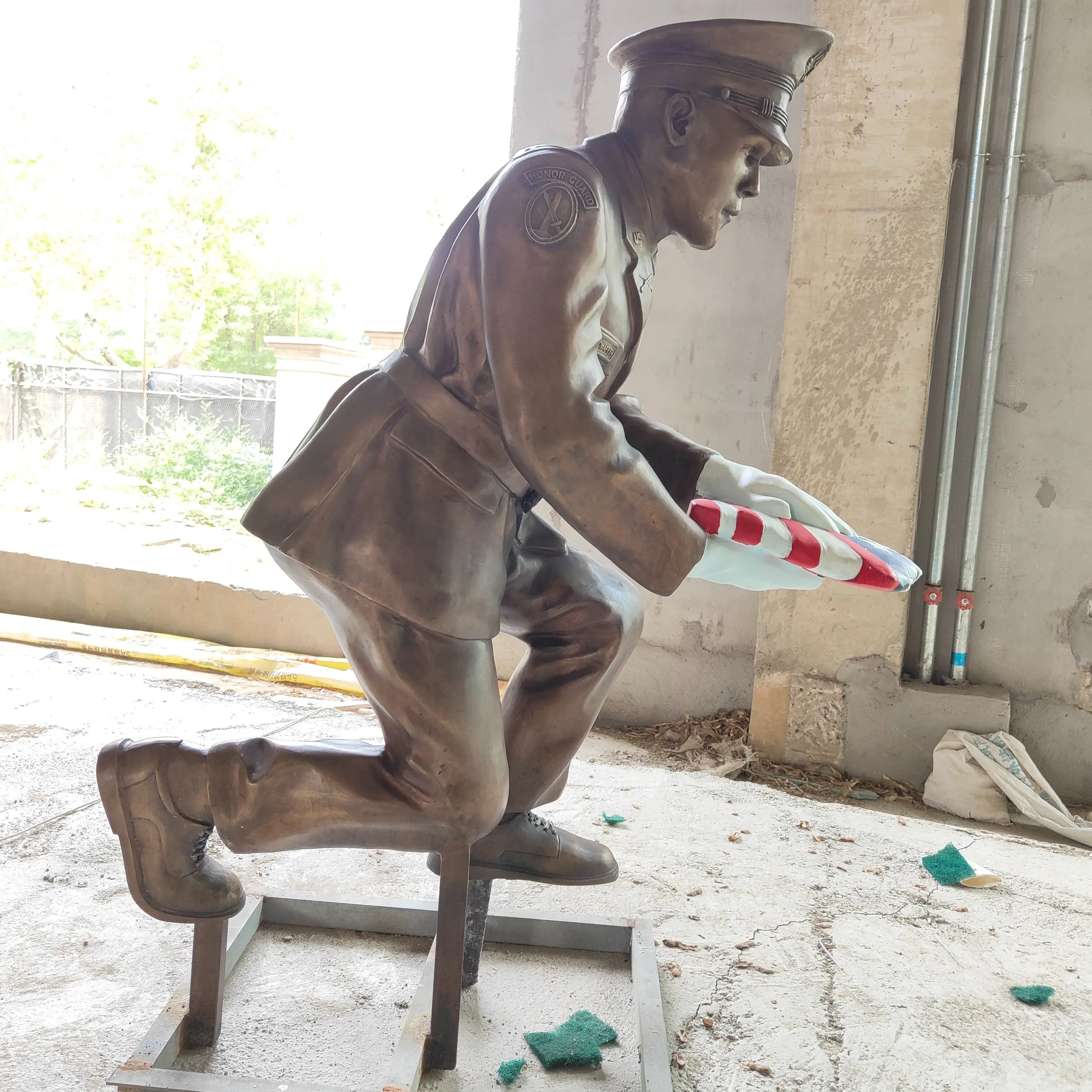 High quality customized park garden decoration bronze soldier sculpture custom sculpture bronze figure statue