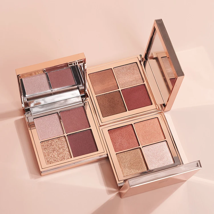 wholesale high pigment cardboard makeup eyeshadow palette 4 color vegan private label palette eye shadow matte