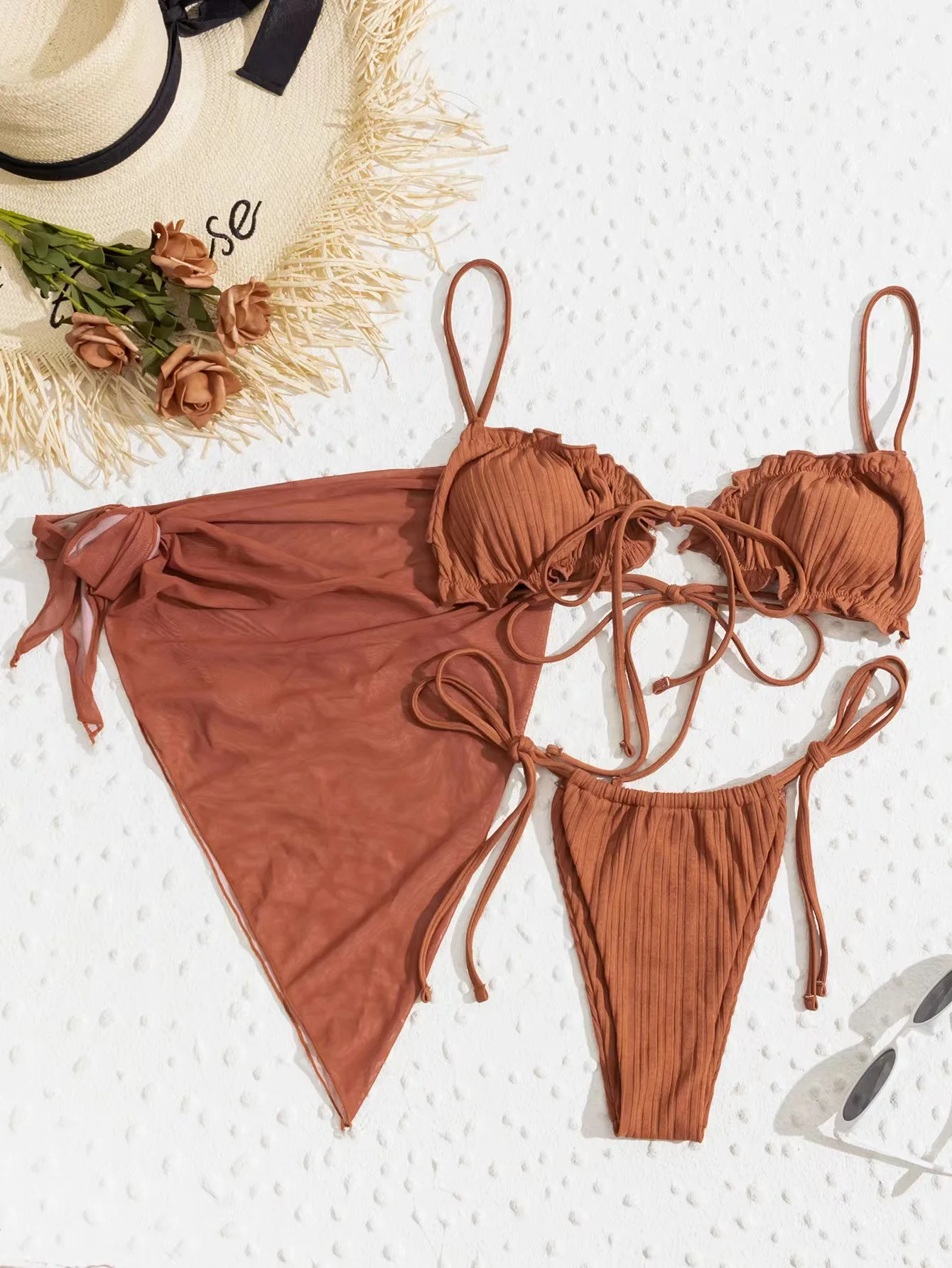 Factory Price 2021 New Style Ladies Girls String Bikini Swimwear Thong 3 Piece Swimsuit Women Swimwear Bikini Set