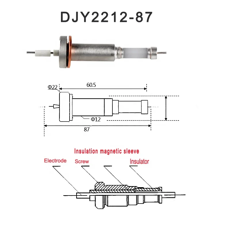 DJY2212-87 Wholesale Press-fit Boiler Water Level electrode lower price