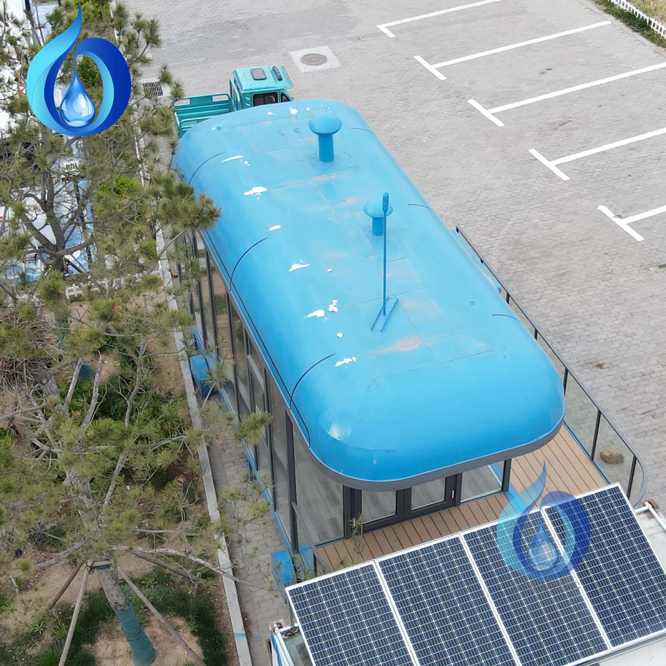 Furnished Cabin Homes Villa House 40ft Container Homes Capsule Office Pod with Apply Energy Storage Solar water treatment