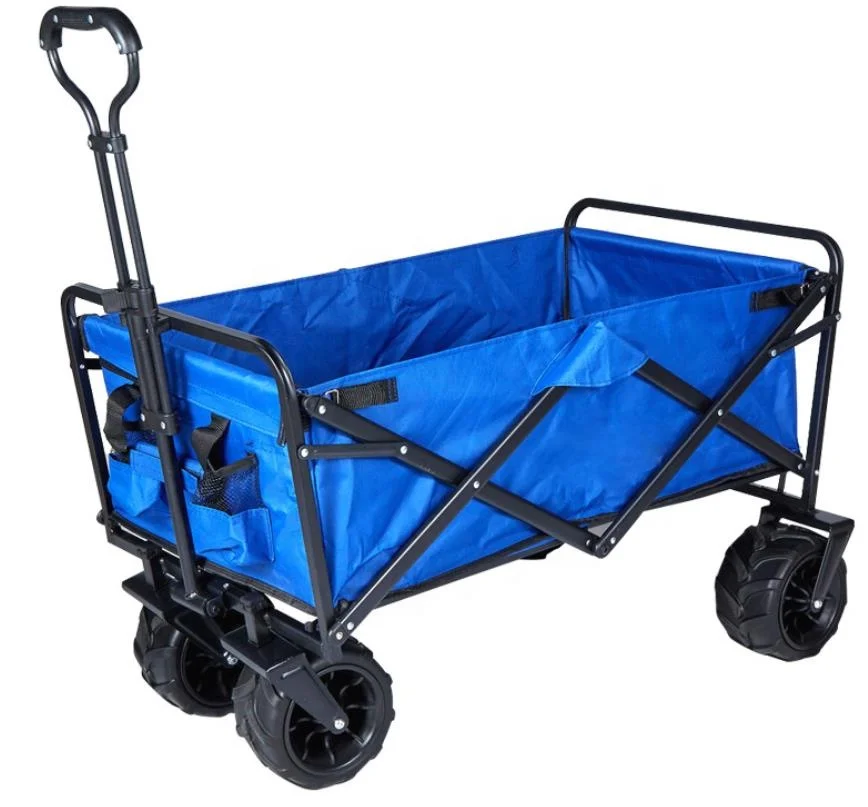 Heavy Duty Wagon Garden Foldable Trolley Cart Shopping Wheelbarrow 4 Wheels