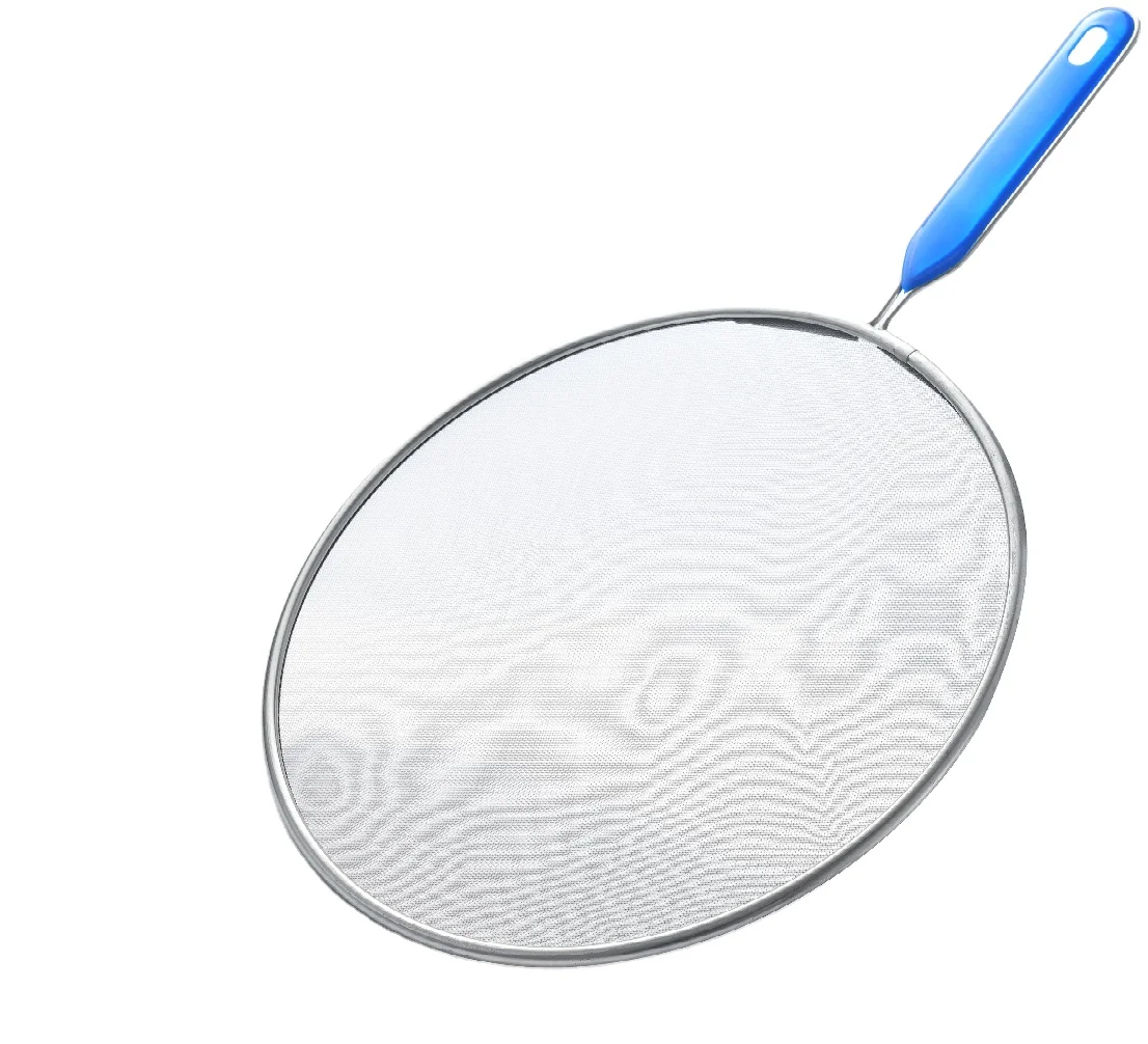 
Minli Stainless Steel oil Splatter Screen Guard With Plastic Handle For Kitchen 