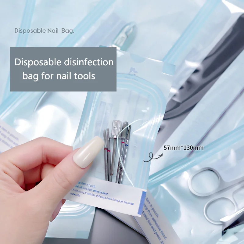 New Design Disposable Sterilization Disinfection Kraft Bag Cosmetics Nail Tool Pouch Disinfection Machine Accessory