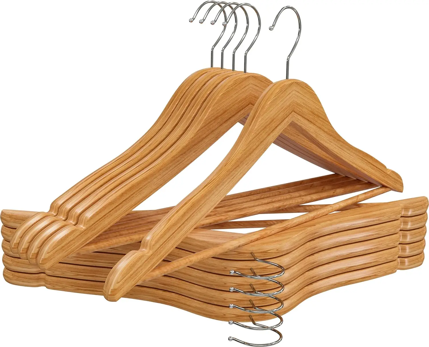 Modern Wooden Clothes Hanger for Clothing Store 20 pieces Durable Slim Fit Coat Hanger with 360 degree rotating Hook