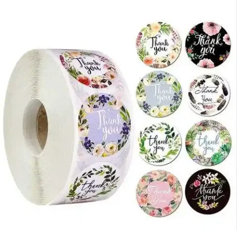 Label maker custom logo waterproof sticker paper printing transparent roll gold foil sticker label