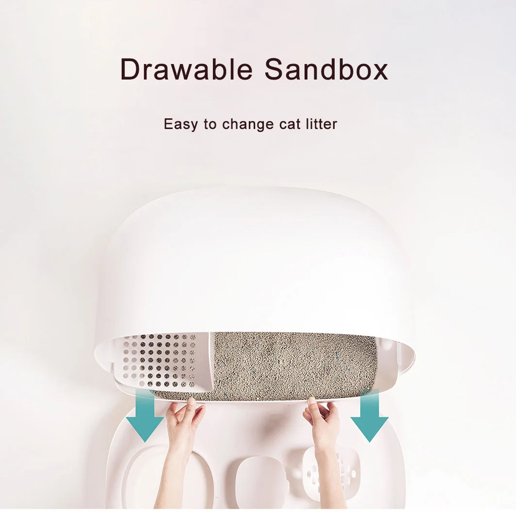 Multi-functional Hot Selling Enclosed Cat Litter Box Plastic Cat Litter Box Elegant  Pet Cat Toilet House