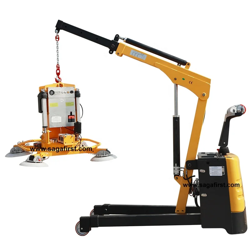 Battery Powered Extended Boom Mini Telescopic Mobile Floor Crane Small Hydraulic Counter Balance Crane