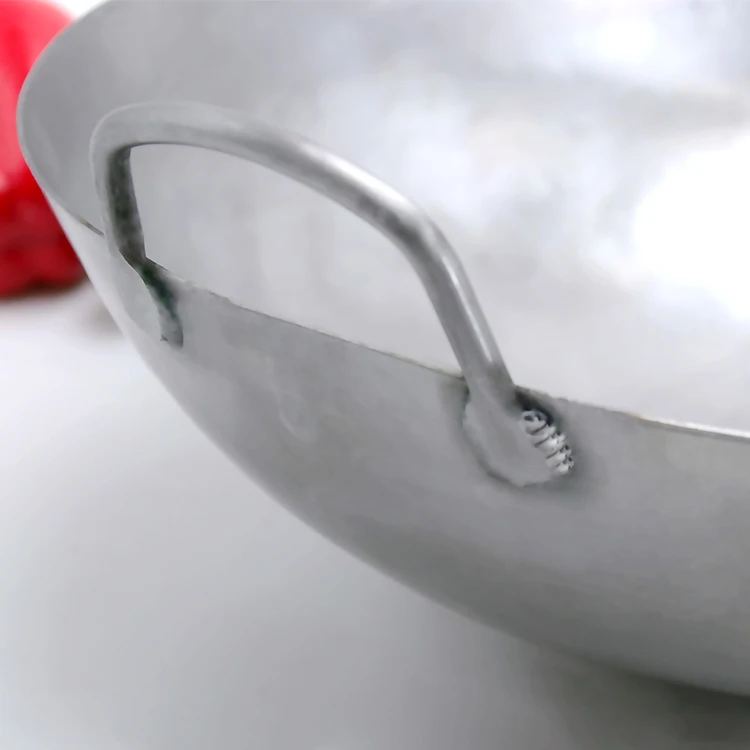 Handmade Giant Iron Wok Thickening Non Coated Round Bottom Pan Extra Large Restaurant Wok Cook