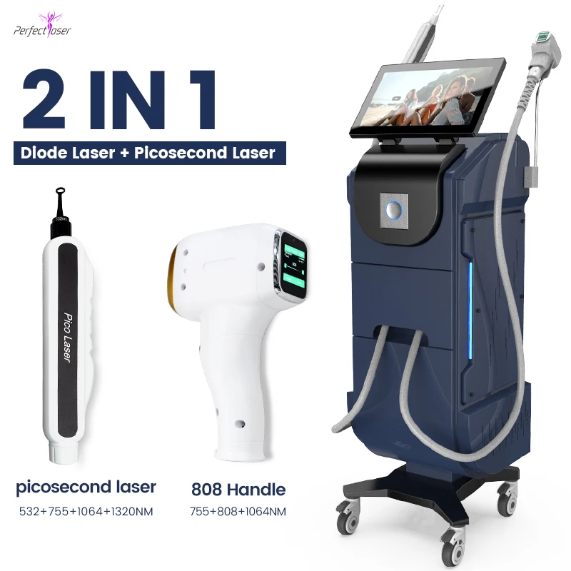 picosecond laser multifunction 2 in 1 q switched nd yag tattoo removal picolaser pico laser hair removal machine