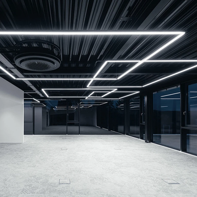 60W 120W 3Cct Gym Lighting Ceiling 4 Ft 8FT Led Linear Lamp Suspending Ceiling Modern Linear Light For Workshop Office