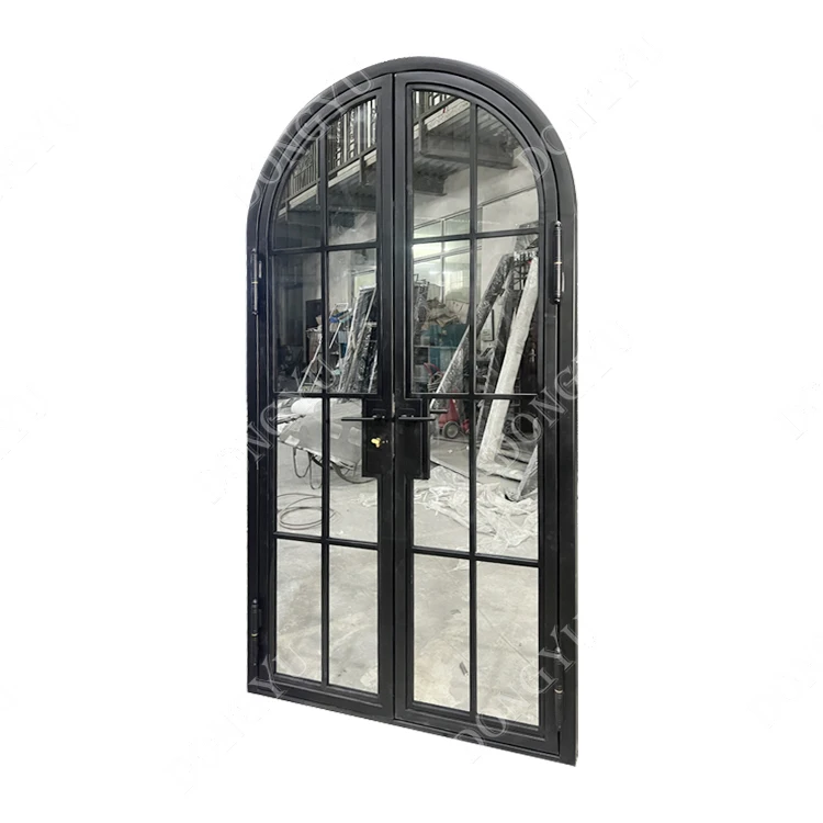 Singapore rustic hot sale China manufactures beautiful outside door house main gate galvanized wrought iron door