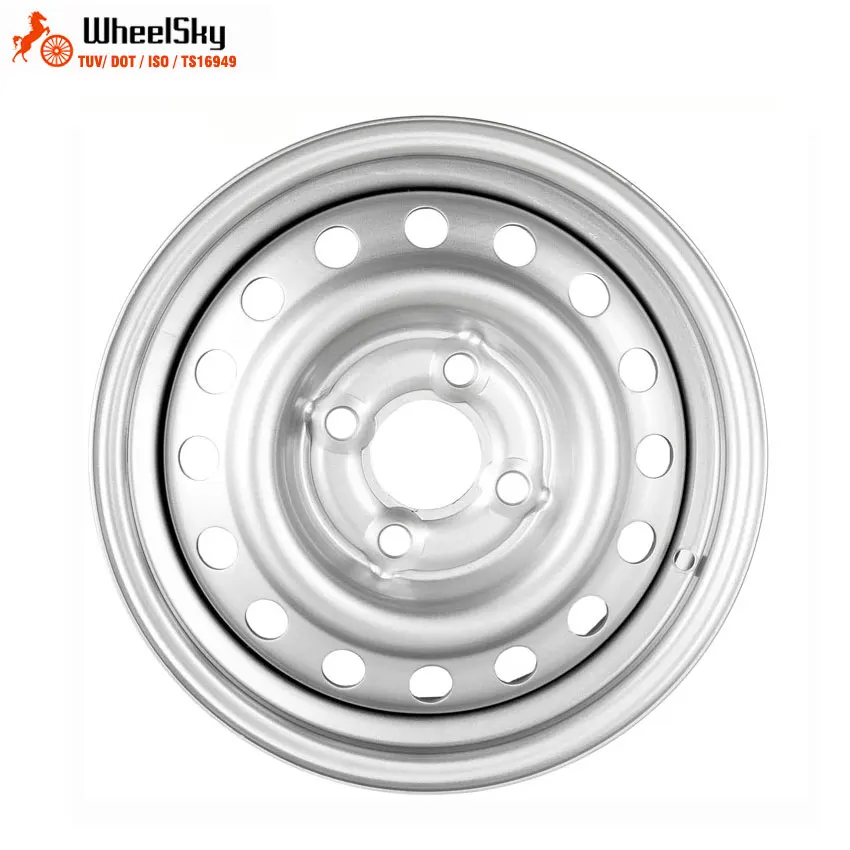 
Wheelsky ET1345406-S 13 inch 13x4.5 4x100 600kg load capacity silver steel trailer wheel 