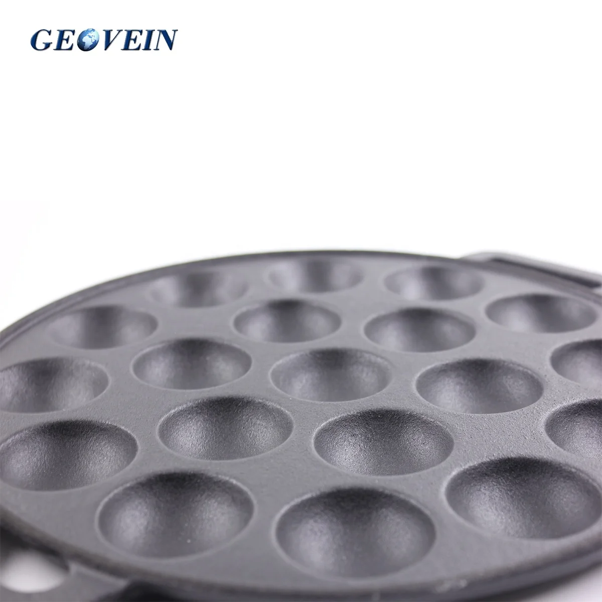 Round Cast Iron Mini Takoyaki Stick Pan Dutch Baby Pancake Pan
