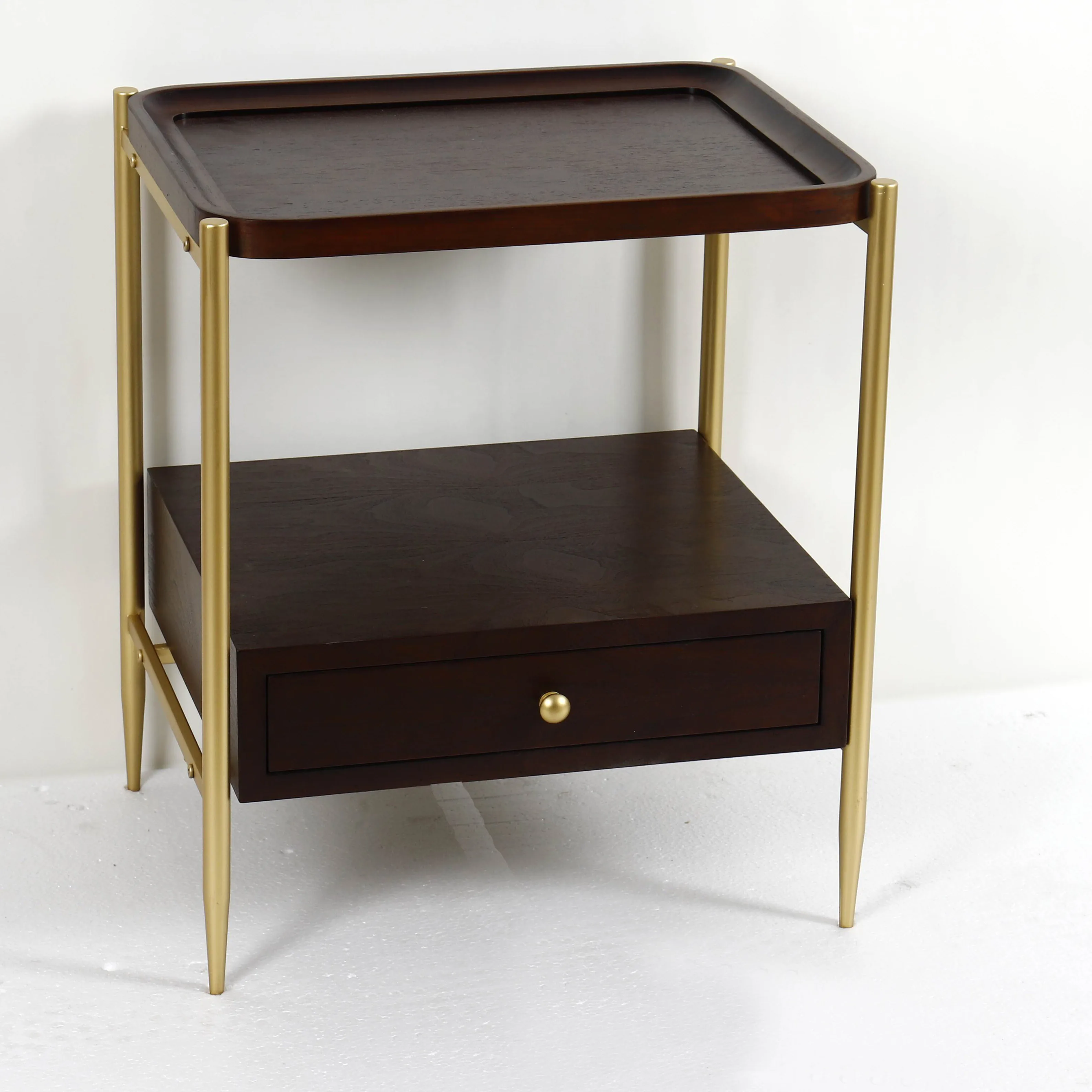 coffee table modern customized flower decorative shinely gold foiled mirror top round coffee table