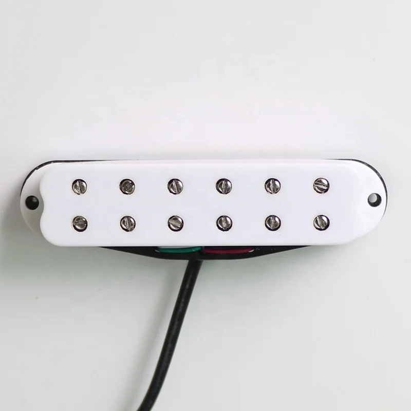 12 Pole Piece Single Guitar Pickup High Output Dual Coil Single Guitar Pickup In White Color