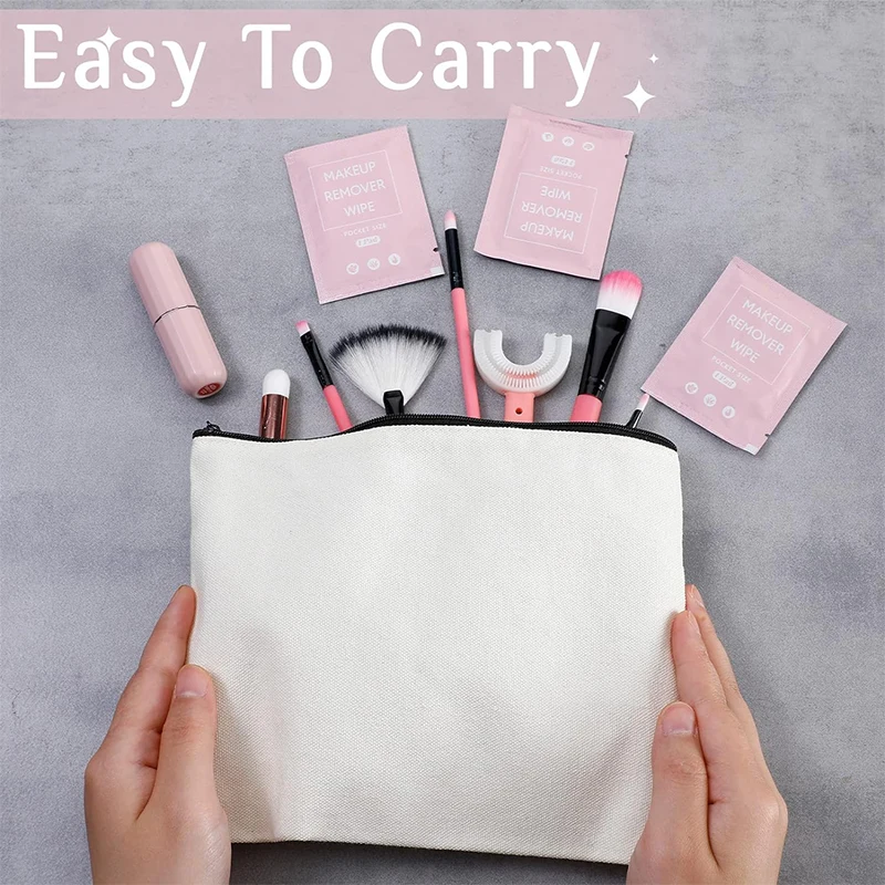 Pocket Size Pink Disposable Dissolves Heavy Makeup Remover Cleansing Face Wipes Individually Wrapped